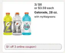 Walgreens Gatorade 28 oz offer