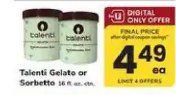 Safeway Talenti Gelato or Sorbetto offer