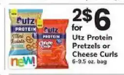 Safeway Utz Protein Pretzels or Cheese Curls offer