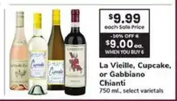 Safeway La Vieille, Cupcake, or Gabbiano Chianti offer