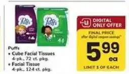Safeway Puffs Facial Tissues offer