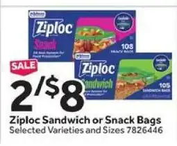 Stop&Shop Ziploc Sandwich or Snack Bags offer