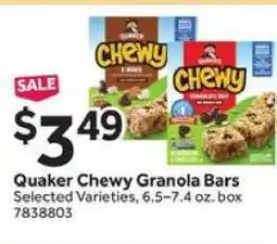 Stop&Shop Quaker Chewy Granola Bars offer