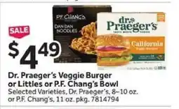 Stop&Shop Dr. Praeger's Veggie Burger or Littles or P.F. Chang's Bowl offer