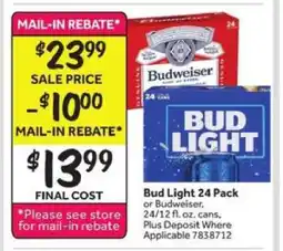 Stop&Shop Bud Light 24 Pack or Budweiser offer