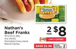 ShopRite Nathan's Beef Franks offer