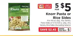 ShopRite Knorr Pasta or Rice Sides offer