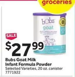 Stop&Shop Bubs Goat Milk Infant Formula Powder offer