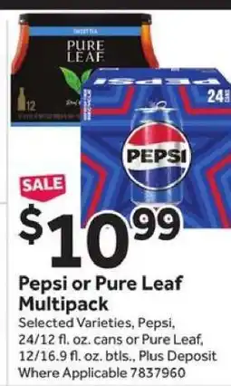 Stop&Shop Pepsi or Pure Leaf Multipack offer