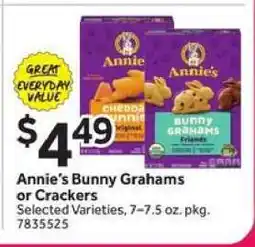 Stop&Shop Annie's Bunny Grahams or Crackers offer
