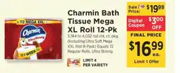 ShopRite Charmin Bath Tissue Mega XL Roll 12-Pk offer