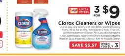 ShopRite Clorox Cleaners or Wipes offer
