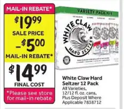 Stop&Shop White Claw Hard Seltzer 12 Pack offer