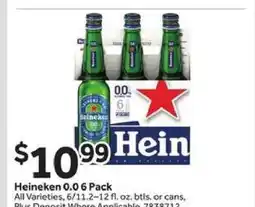 Stop&Shop Heineken 0.0 6 Pack offer