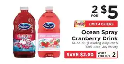ShopRite Ocean Spray Cranberry Drink offer