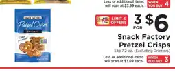 ShopRite Snack Factory Pretzel Crisps offer