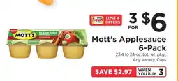 ShopRite Mott's Applesauce 6 Pack offer