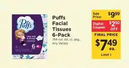 ShopRite Puffs Facial Tissues 6-Pack offer