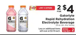 ShopRite Gatorlyte Rapid Rehydration Electrolyte Beverage offer
