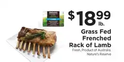 ShopRite Grass Fed Frenched Rack of Lamb offer