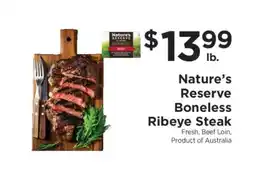 ShopRite Nature’s Reserve Boneless Ribeye Steak offer