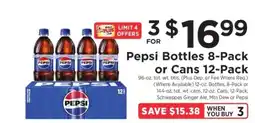 ShopRite Pepsi Bottles 8-Pack or Cans 12-Pack offer