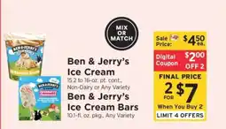 ShopRite Ben & Jerry's Ice Cream and Ice Cream Bars offer