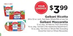ShopRite Galbani Ricotta / Galbani Mozzarella offer