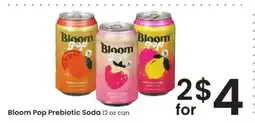 Albertsons BLOOM POP PREBIOTIC SODA offer