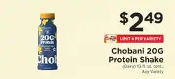 ShopRite Chobani 20G Protein Shake offer