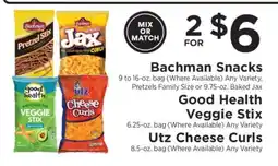 ShopRite Bachman Snacks, Good Health Veggie Stix, Utz Cheese Curls offer