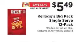 ShopRite Kellogg's Big Pack Single Serve 12-Pack offer
