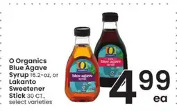 Albertsons O Organics Blue Agave Syrup or Lakanto Sweetener Stick offer