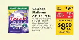 ShopRite Cascade Platinum Action Pacs offer