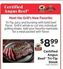 ShopRite Certified Angus Beef Tri-Tip Steak offer