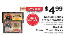 ShopRite Kodiak Cakes Frozen Waffles or French Toast Sticks offer