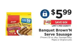 ShopRite Banquet Brown'N Serve Sausage offer