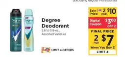 ShopRite Degree Deodorant offer