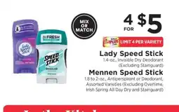 ShopRite Lady Speed Stick / Mennen Speed Stick offer