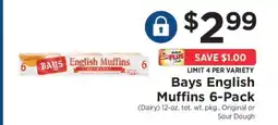 ShopRite Bays English Muffins 6-Pack offer