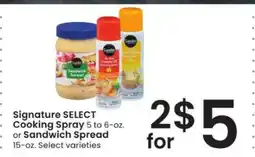 Albertsons Signature SELECT Cooking Spray or Sandwich Spread offer