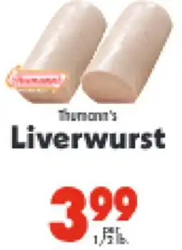 Marino's Supermarket Thunmann's Liverwurst offer