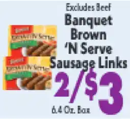 Marino's Supermarket Excludes Beef Banquet Brown 'N Serve Sausage Links offer