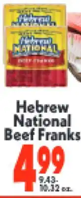 Marino's Supermarket Hebrew National Beef Franks offer