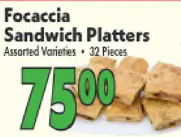 Marino's Supermarket Focaccia Sandwich Platters offer