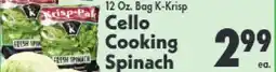 Marino's Supermarket Cello Cooking Spinach offer