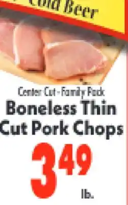 Marino's Supermarket Center Cut - Family Pack Boneless Thin Cut Pork Chops offer