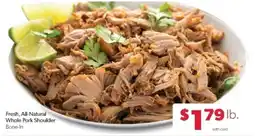 Family Fare Fresh, All-Natural Whole Pork Shoulder Bone-In offer