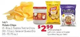 Family Fare Lay's Potato Chips, Tostitos Tortilla Chips, Salsa or Queso Dip offer