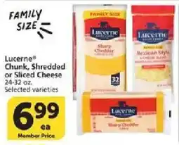 Vons Lucerne Chunk, Shredded or Sliced Cheese offer